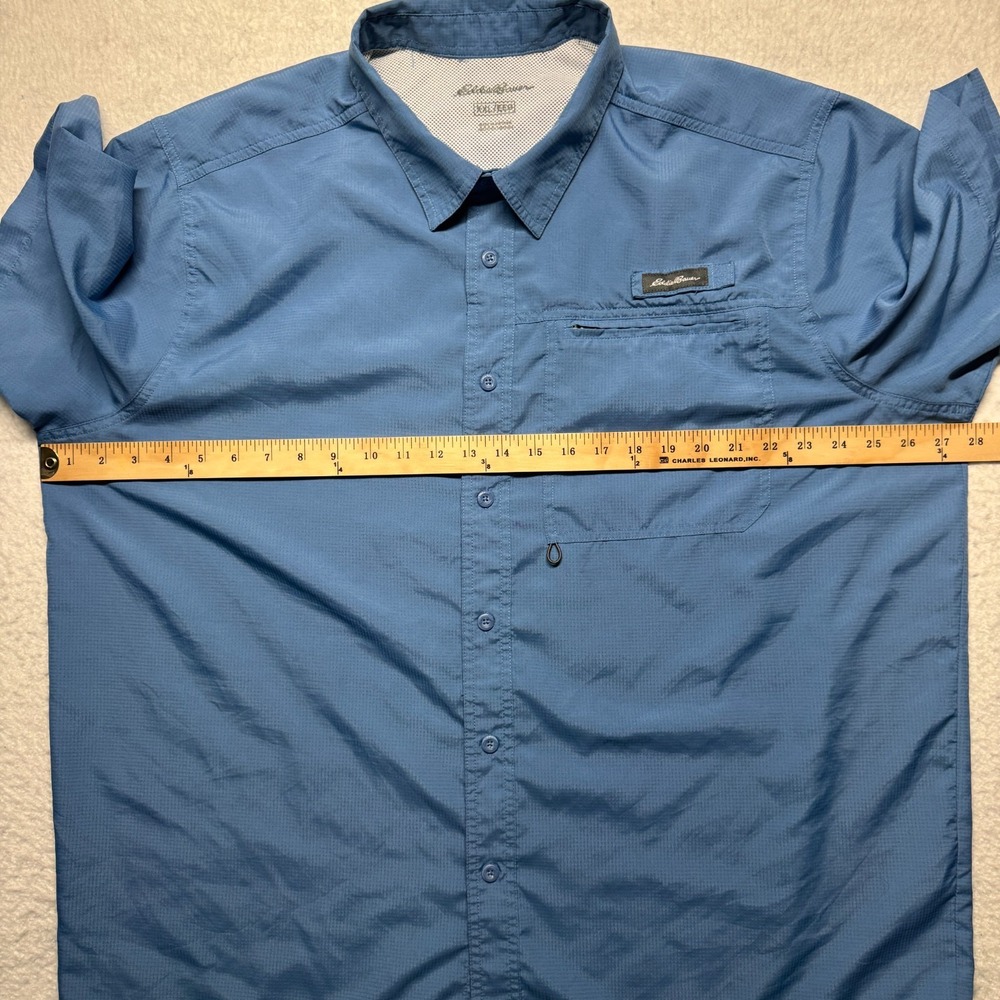 Eddie Bauer Short Sleeve Button Up Vented Outdoors Shirt Blue Men's‎ Size XXL - Picture 4 of 9